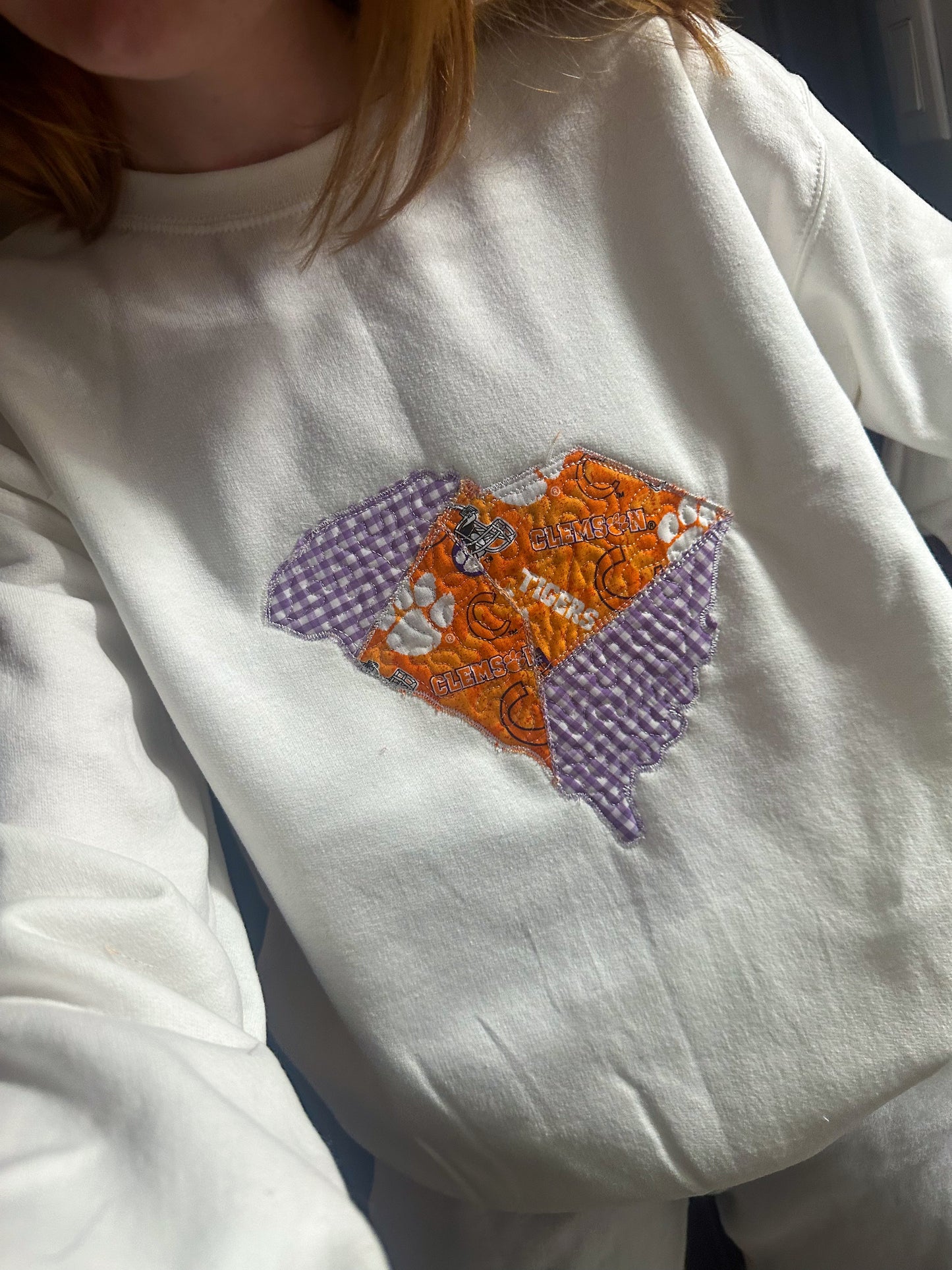 Clemson South Carolina Patchwork Quilted Crewneck