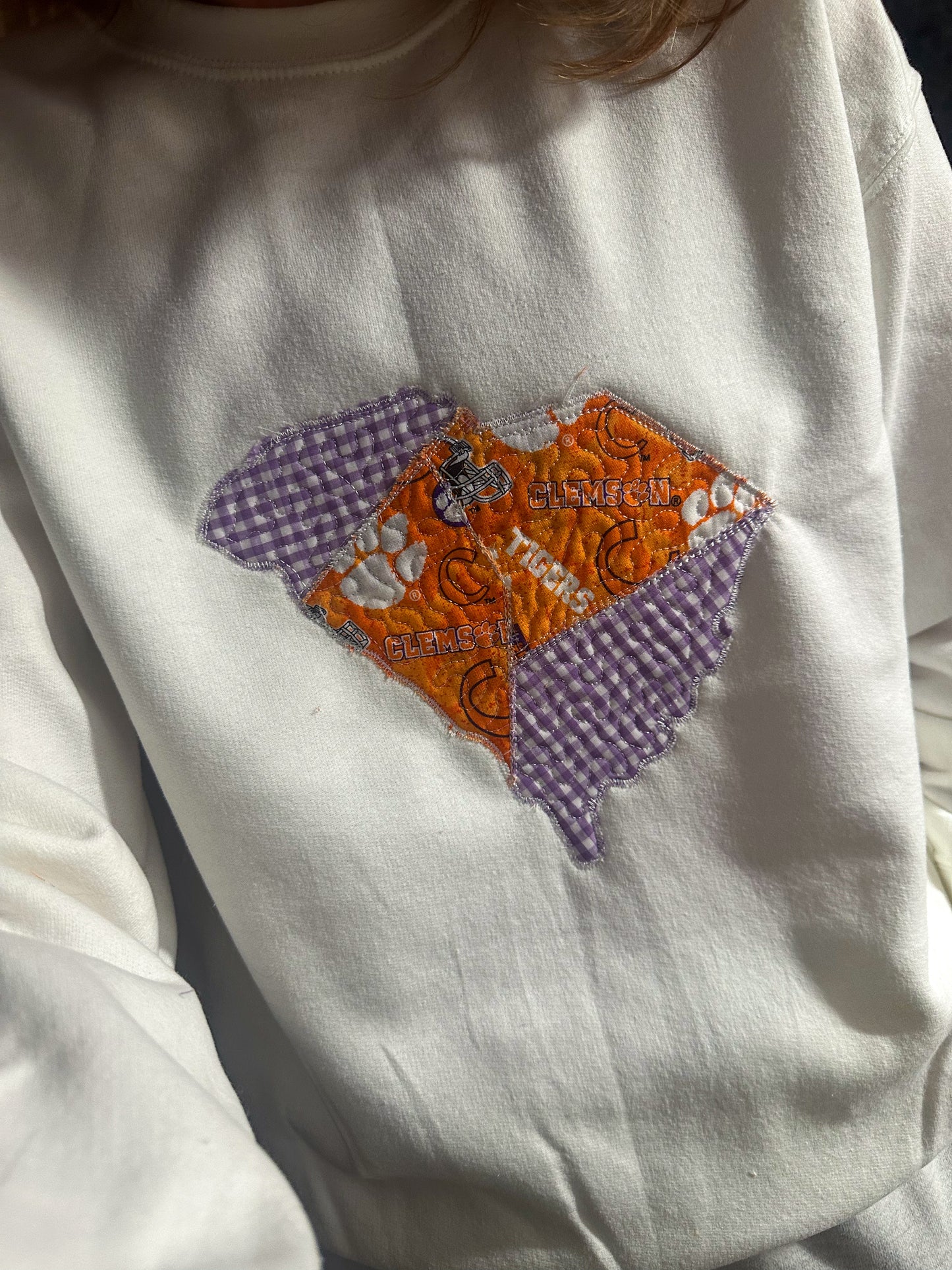 Clemson South Carolina Patchwork Quilted Crewneck