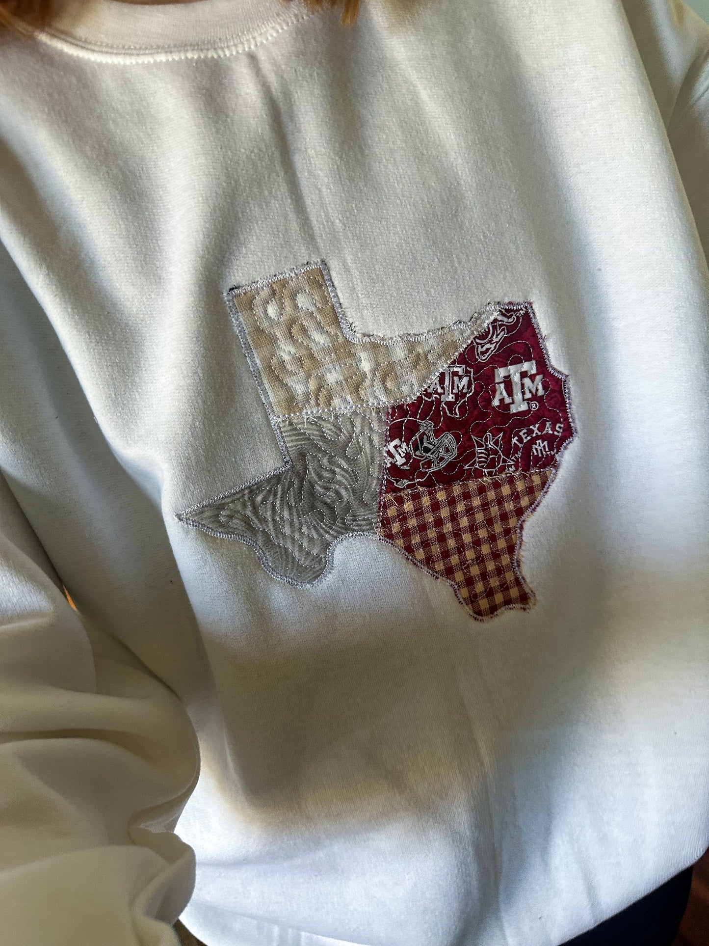 College Station Texas Quilted Patchwork Crewneck