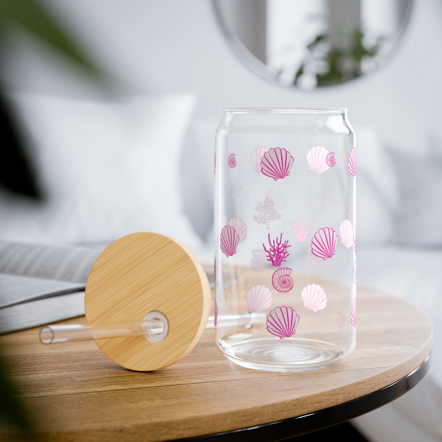 Pink Sea Shell Glass Cup