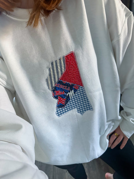 Oxford Mississippi Quilted Crewneck