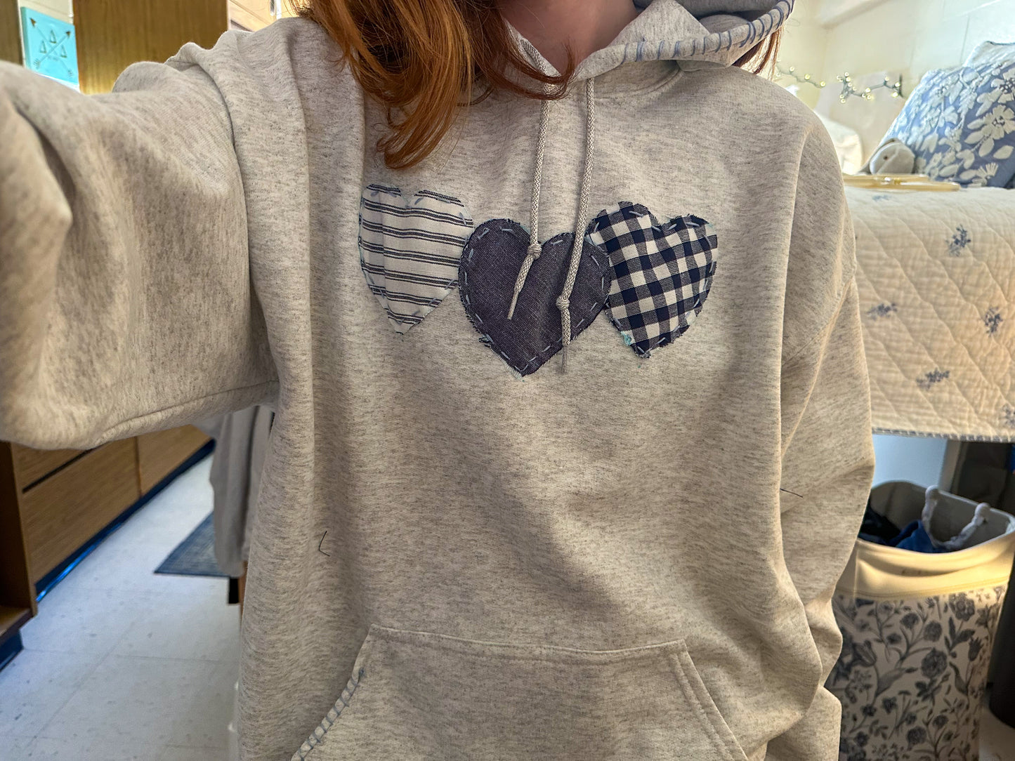 Triple Heart Patchwork Sweatshirt