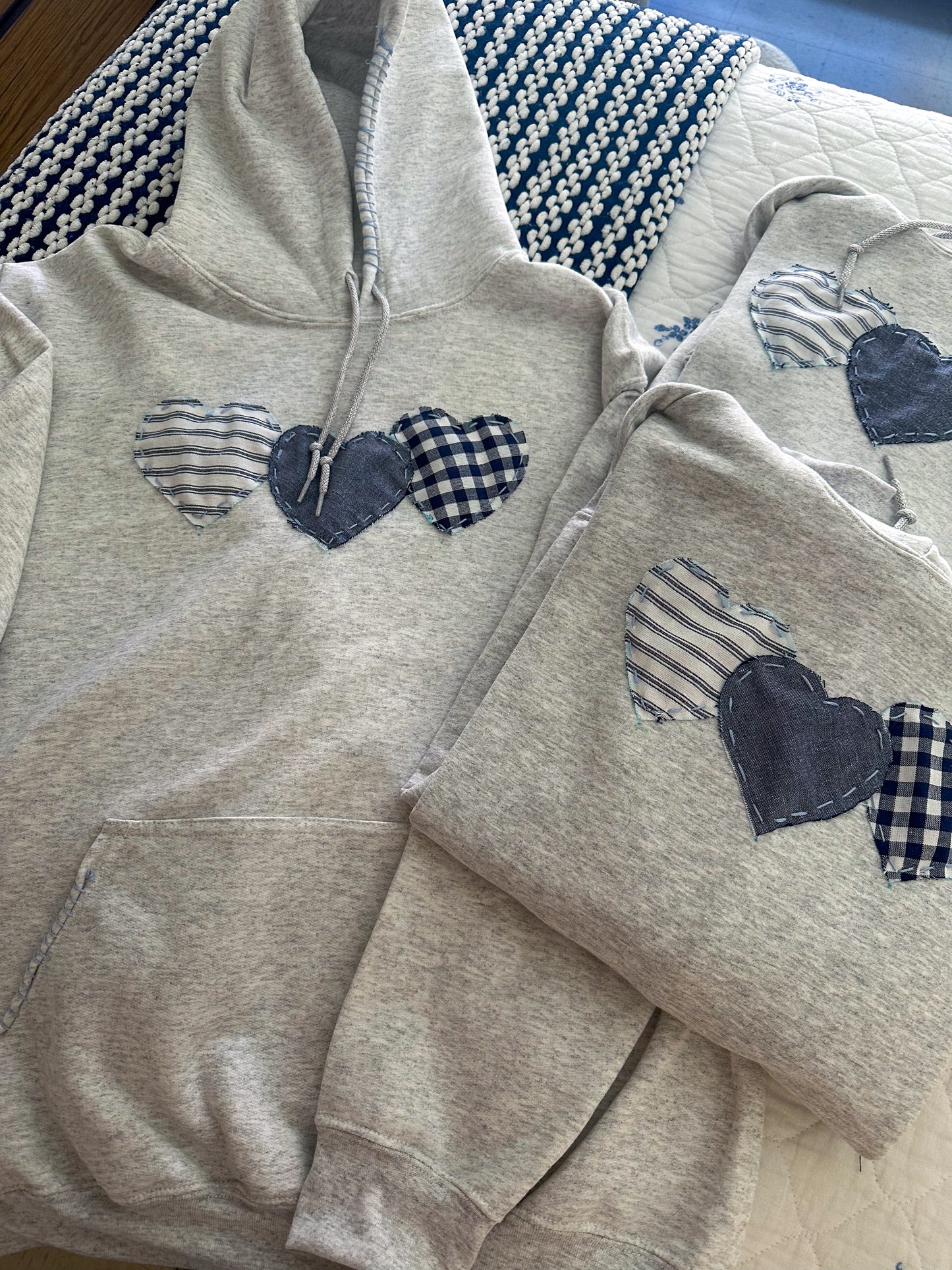 Triple Heart Patchwork Sweatshirt