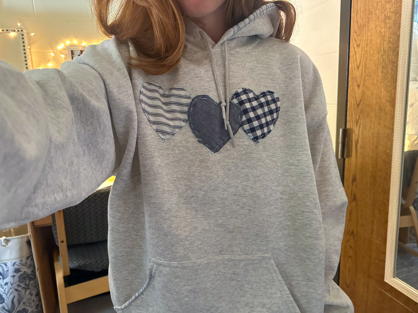 Triple Heart Patchwork Sweatshirt