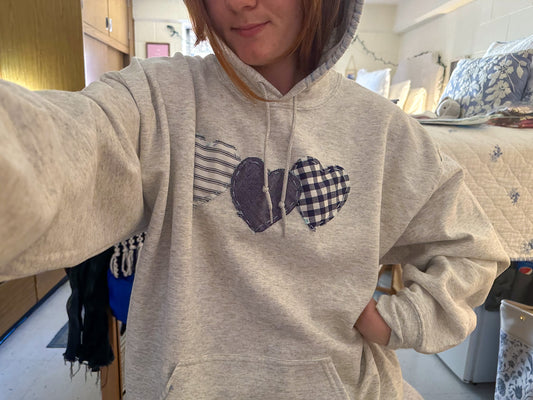 Triple Heart Patchwork Sweatshirt