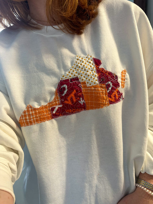 Virginia Tech Quilted Virginia Crewneck