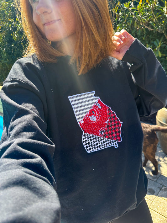 Athens Georgia Quilted Patchwork Crewneck