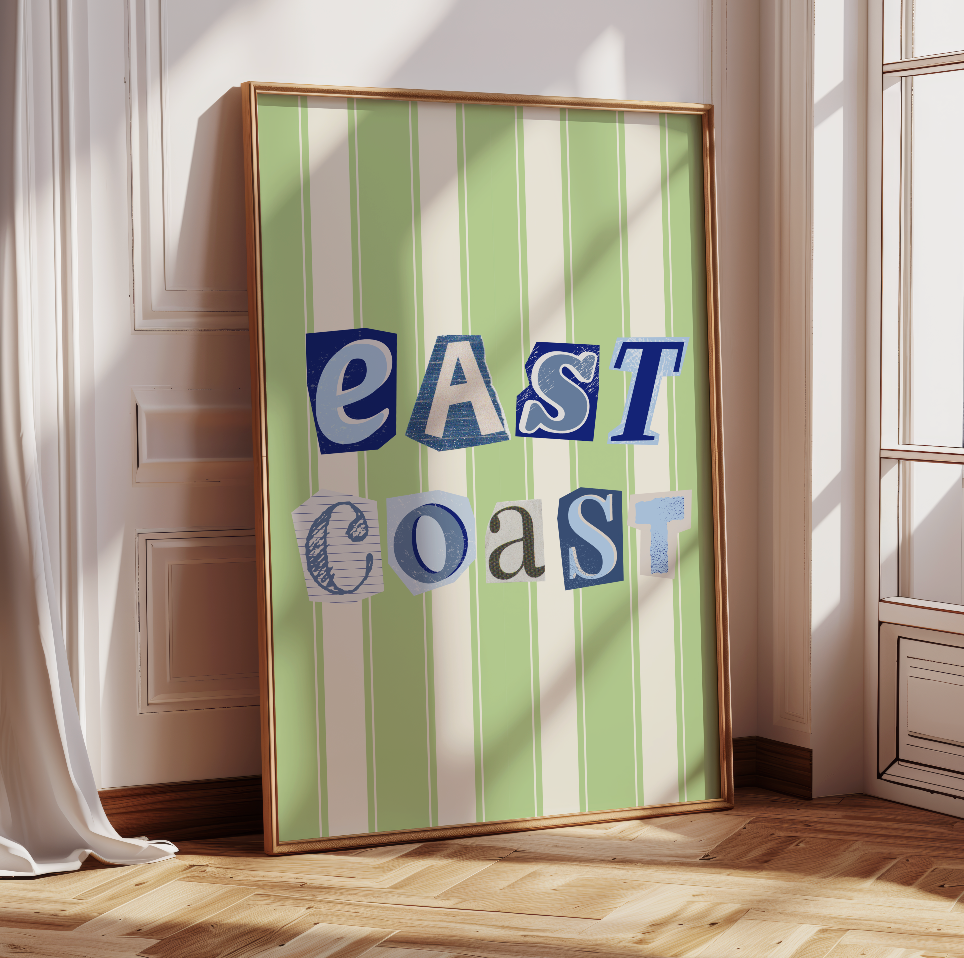 East Coast Green Stripes Print