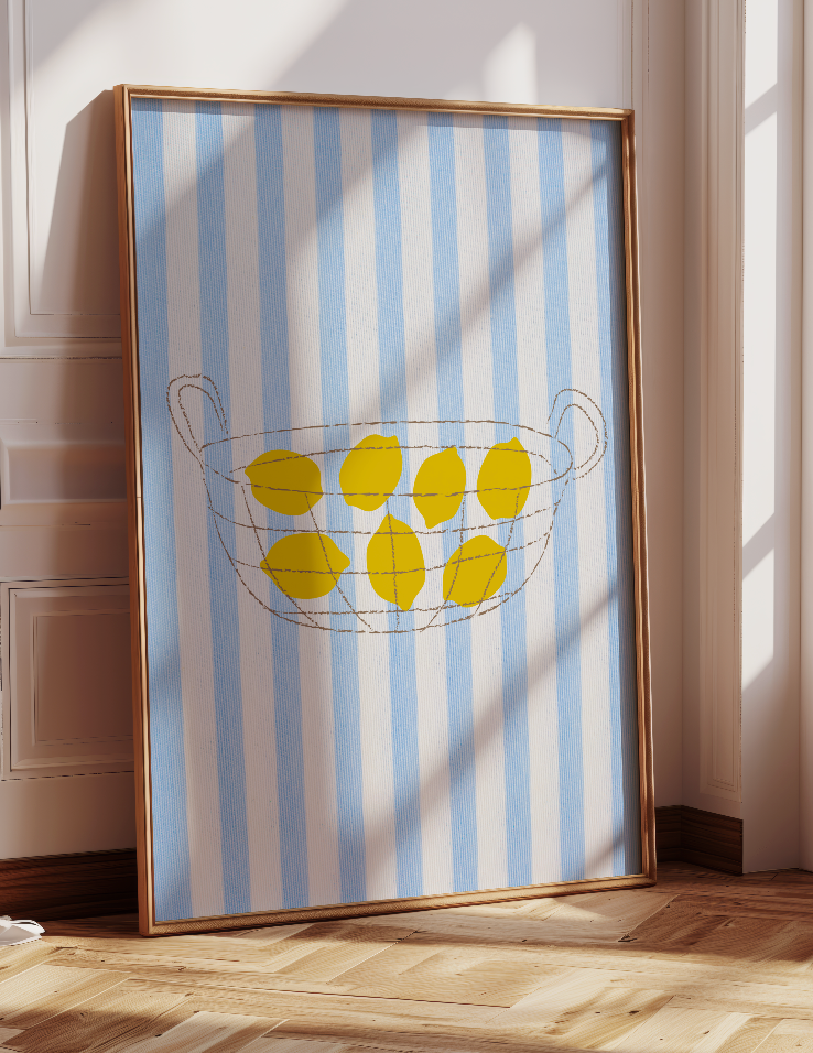 Stripes Lemon Basket Print