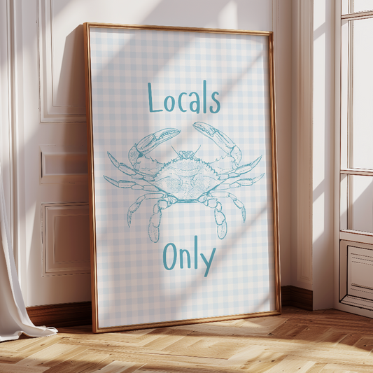 Locals Only Crab Teal Print